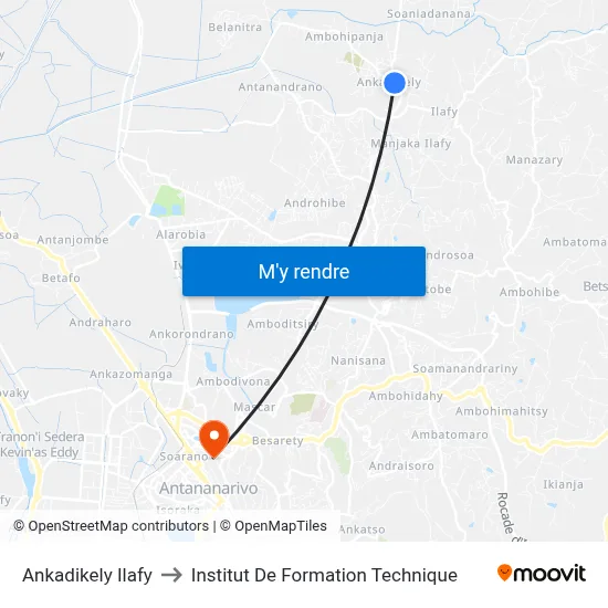 Ankadikely Ilafy to Institut De Formation Technique map