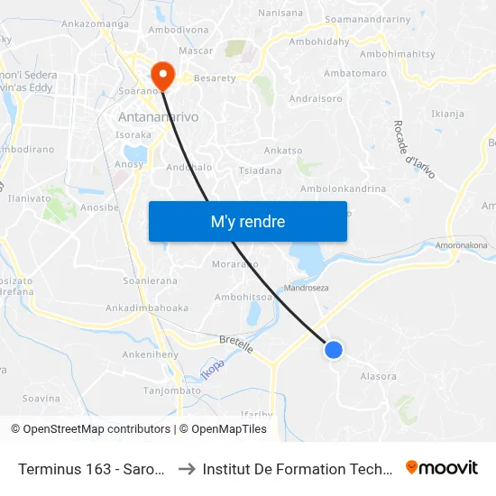 Terminus 163 - Saropody to Institut De Formation Technique map