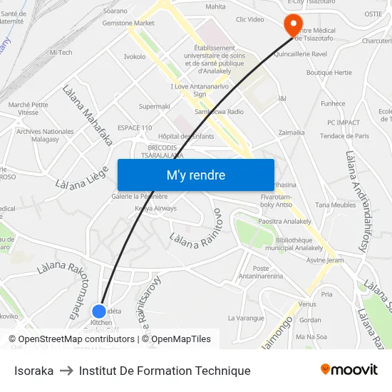 Isoraka to Institut De Formation Technique map