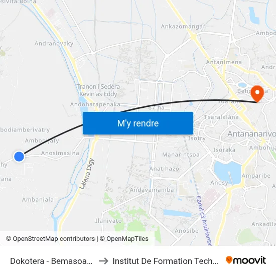 Dokotera - Bemasoandro to Institut De Formation Technique map