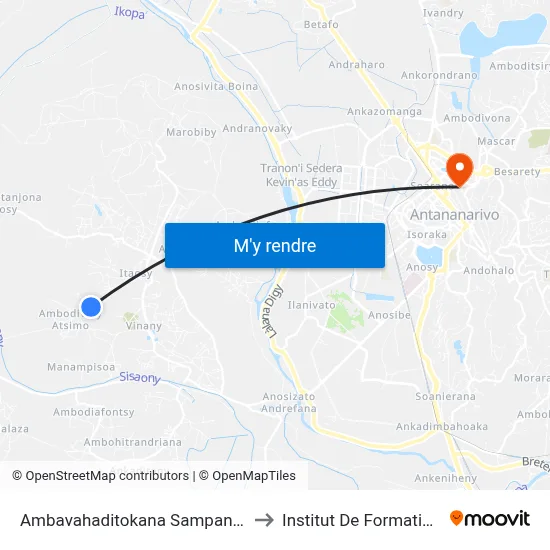 Ambavahaditokana Sampanan'I Mangarivotra to Institut De Formation Technique map