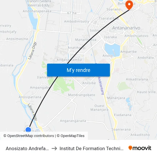 Anosizato Andrefana to Institut De Formation Technique map