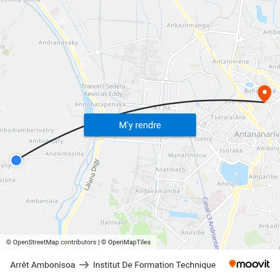 Arrêt Ambonisoa to Institut De Formation Technique map