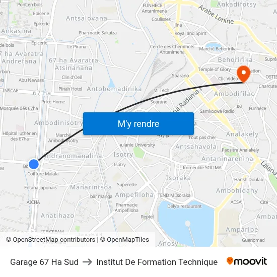 Garage 67 Ha Sud to Institut De Formation Technique map
