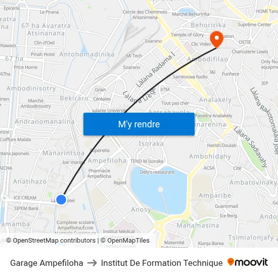 Garage Ampefiloha to Institut De Formation Technique map