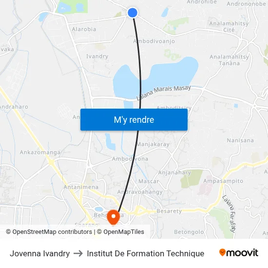 Jovenna Ivandry to Institut De Formation Technique map