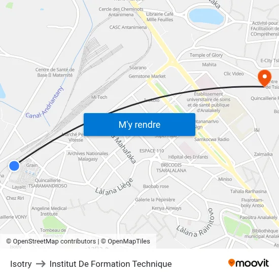 Isotry to Institut De Formation Technique map