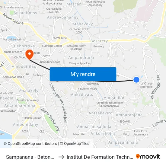 Sampanana - Betongolo to Institut De Formation Technique map