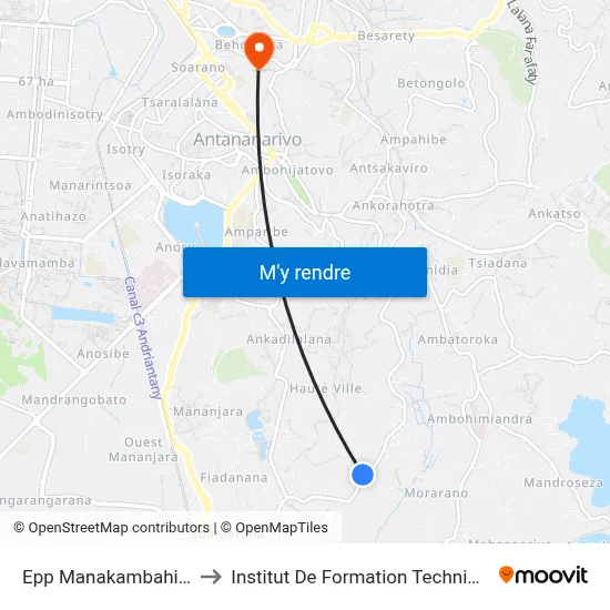 Epp Manakambahiny to Institut De Formation Technique map