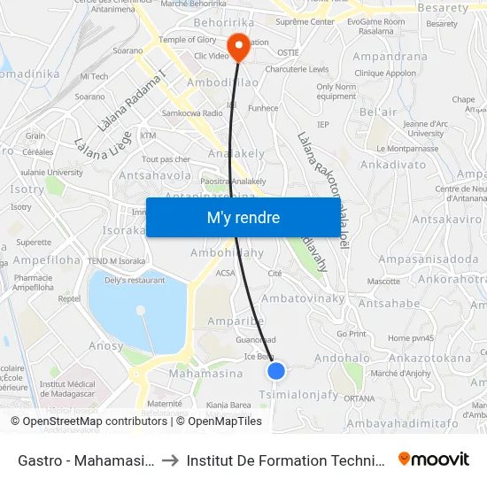 Gastro - Mahamasina to Institut De Formation Technique map