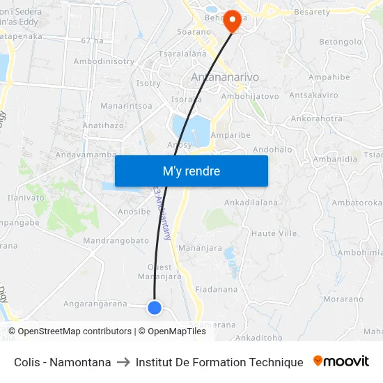 Colis - Namontana to Institut De Formation Technique map