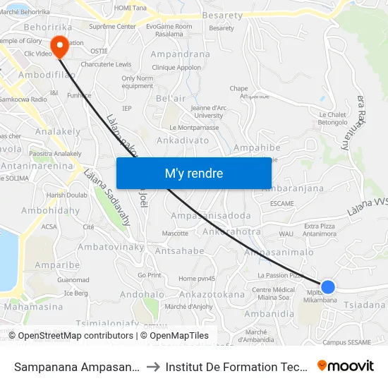 Sampanana Ampasanimalo to Institut De Formation Technique map