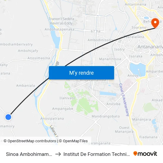 Sinoa Ambohimamory to Institut De Formation Technique map