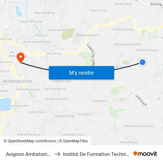 Avignon Ambatomaro to Institut De Formation Technique map