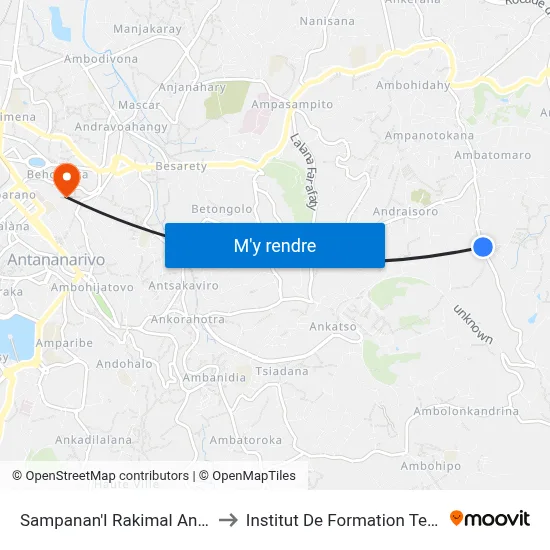 Sampanan'I Rakimal Antsobolo to Institut De Formation Technique map