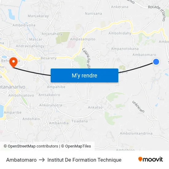 Ambatomaro to Institut De Formation Technique map