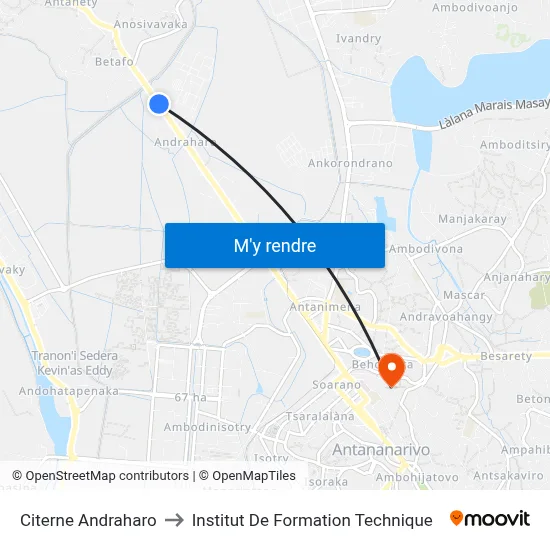 Citerne Andraharo to Institut De Formation Technique map