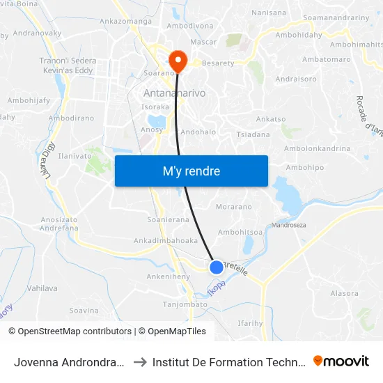Jovenna Androndrakely to Institut De Formation Technique map
