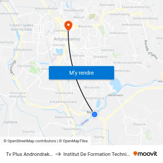 Tv Plus Androndrakely to Institut De Formation Technique map