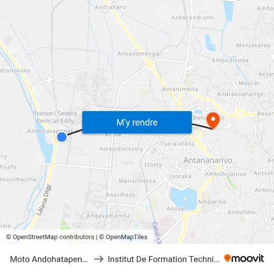 Moto Andohatapenaka to Institut De Formation Technique map