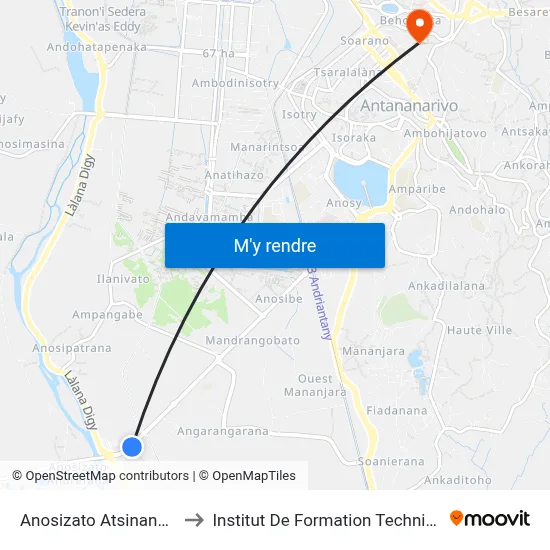 Anosizato Atsinanana to Institut De Formation Technique map