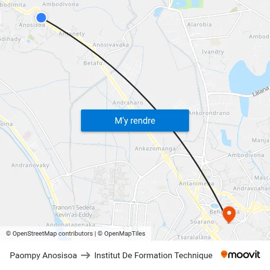 Paompy Anosisoa to Institut De Formation Technique map