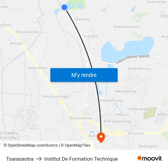 Tsarasaotra to Institut De Formation Technique map