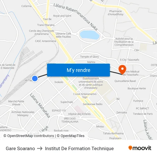 Gare Soarano to Institut De Formation Technique map