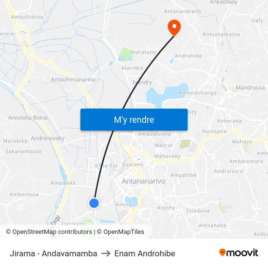 Jirama - Andavamamba to Enam Androhibe map