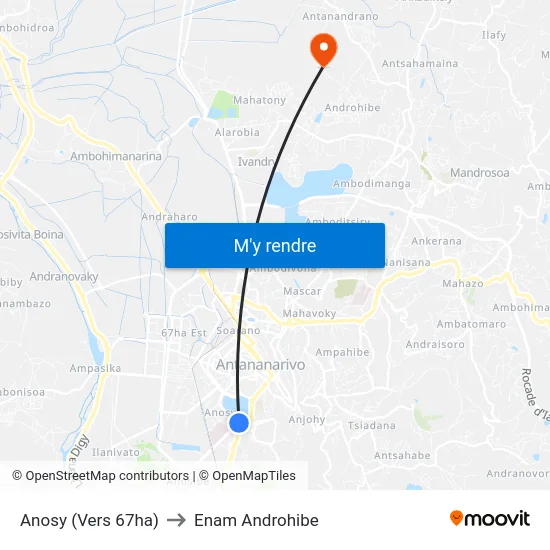 Anosy (Vers 67ha) to Enam Androhibe map