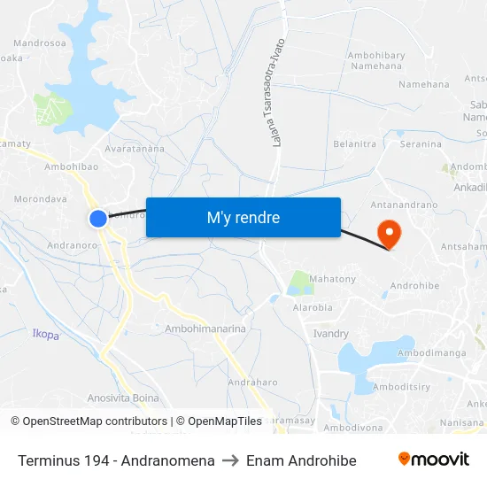 Terminus 194 - Andranomena to Enam Androhibe map