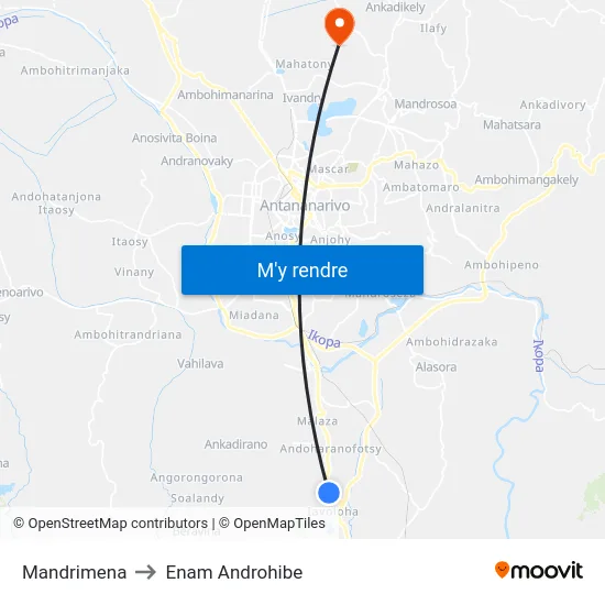 Mandrimena to Enam Androhibe map