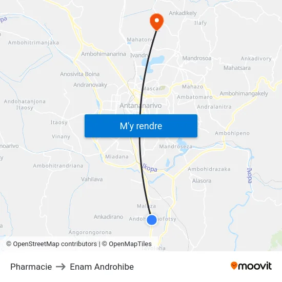 Pharmacie to Enam Androhibe map