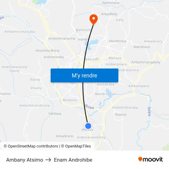 Ambany Atsimo to Enam Androhibe map