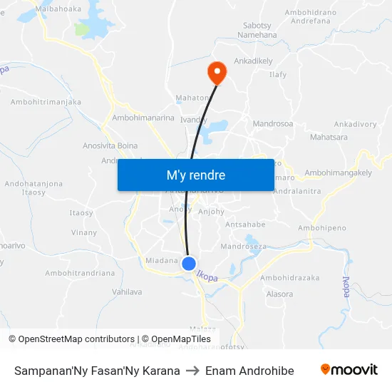 Sampanan'Ny Fasan'Ny Karana to Enam Androhibe map
