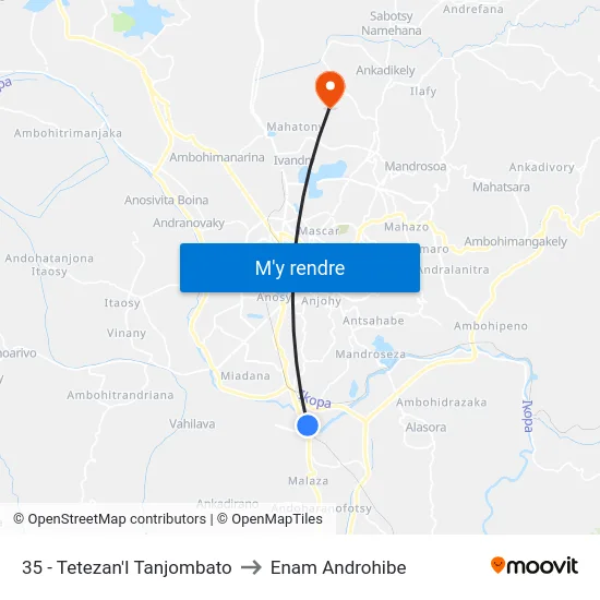 35 - Tetezan'I Tanjombato to Enam Androhibe map