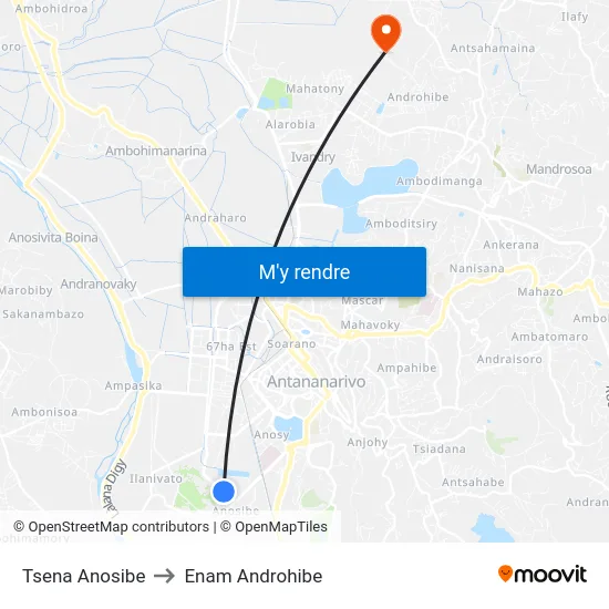 Tsena Anosibe to Enam Androhibe map