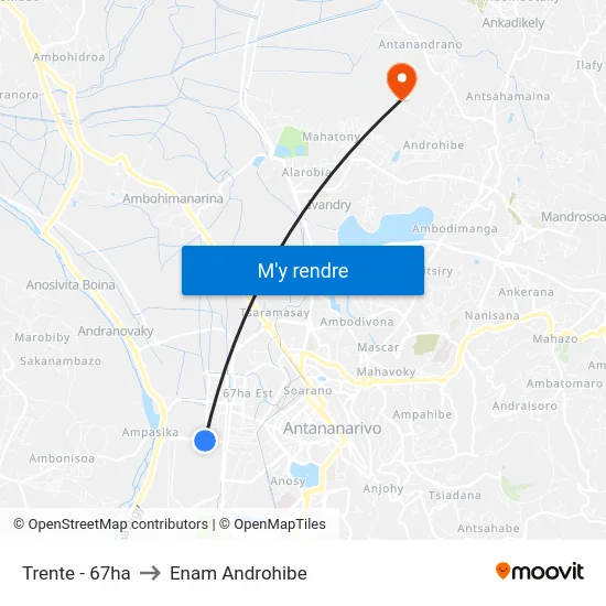 Trente - 67ha to Enam Androhibe map