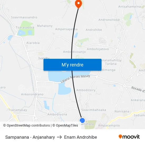 Sampanana - Anjanahary to Enam Androhibe map