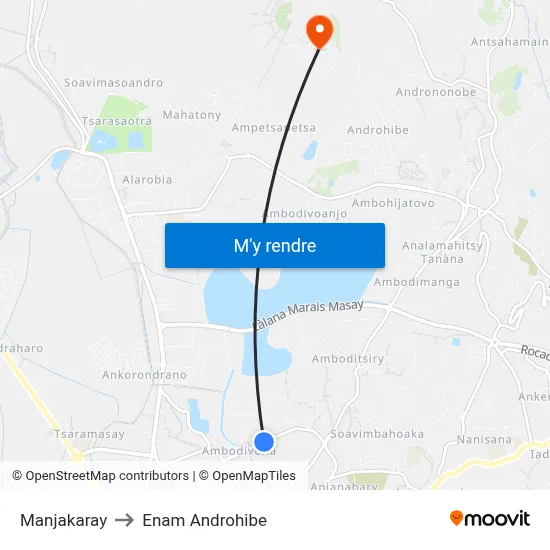 Manjakaray to Enam Androhibe map