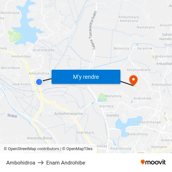Ambohidroa to Enam Androhibe map