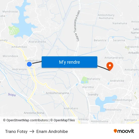 Trano Fotsy to Enam Androhibe map