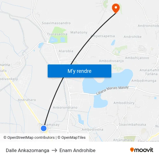 Dalle Ankazomanga to Enam Androhibe map