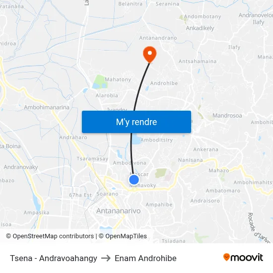 Tsena - Andravoahangy to Enam Androhibe map