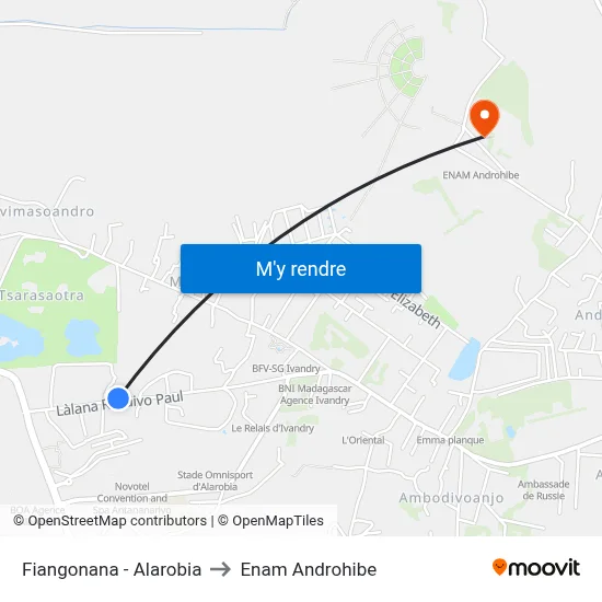 Fiangonana - Alarobia to Enam Androhibe map