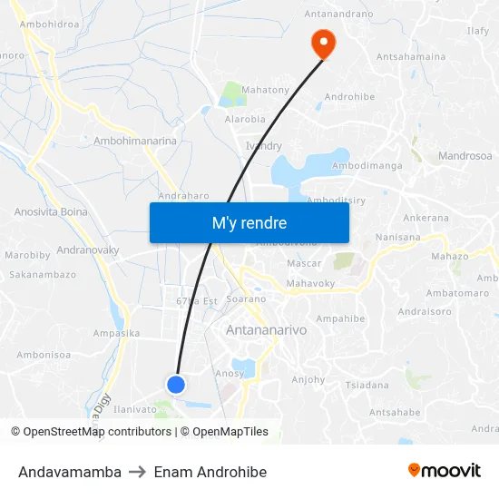 Andavamamba to Enam Androhibe map