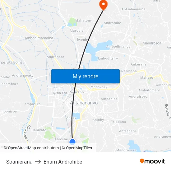 Soanierana to Enam Androhibe map
