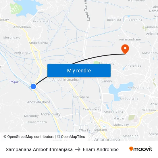 Sampanana Ambohitrimanjaka to Enam Androhibe map