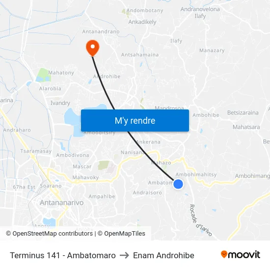 Terminus 141 - Ambatomaro to Enam Androhibe map