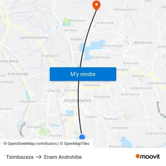 Tsimbazaza to Enam Androhibe map